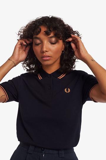 Navy Fred Perry G3600 Women's Polo Shirts | PH 1967FDNM